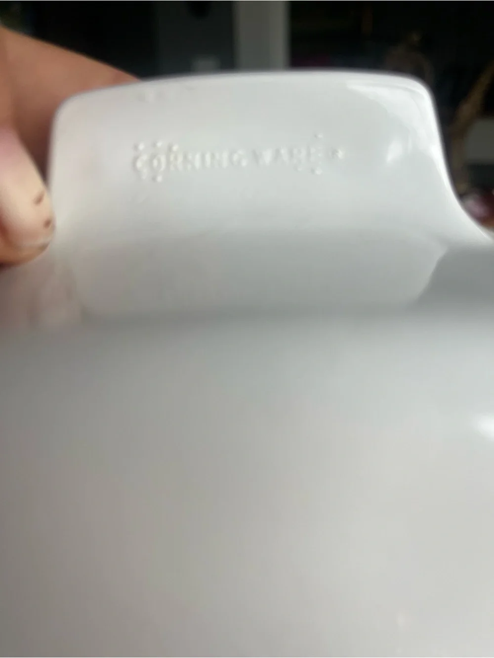 Vintage Corningware white Ceramic Floral-Accent Baking Dish - Blue Floral